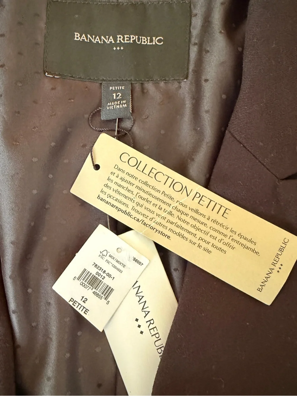 Banana Republic Classic Black Single Button Blazer 12P